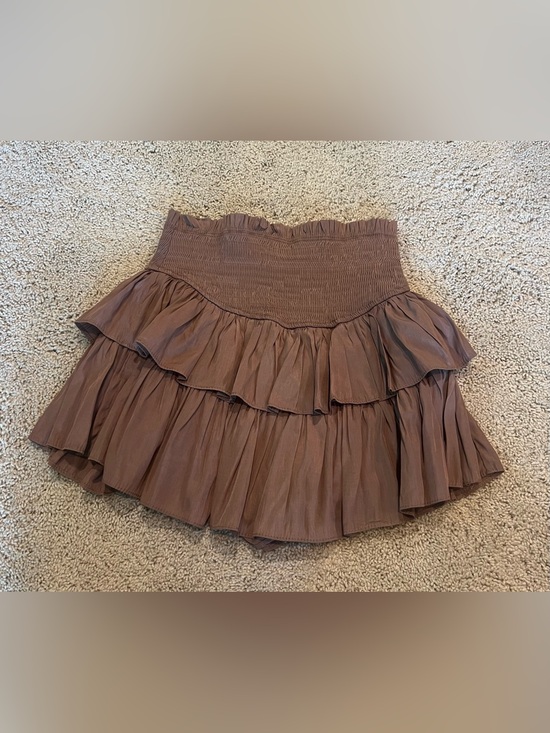 Mustard Seed Dresses & Skirts - Mustard Seed Brown Tiered Ruffle Mini Skirt with Built in Shorts- Size small